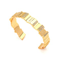 OEM 18K Gold Open Cuff Bracelet with Geometric Striped Crystal Diamond Zircon for Women Pulseras Fashion Accessories for Wedding