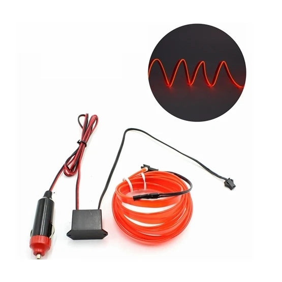 Factory Price 3 Meters EL Wire DC12V Neon Light Car Flexible Twinkle Glow Rope Tube with Sewing Edge Waterproof Auto LED String