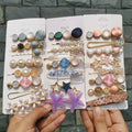 Wholesale Various Styles Korean Fashion Hairpins Crystal Colorful Acrylic Pearl Hair Clips Set for Women Hairpins Set for Girls
