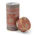 Wholesale Custom Printing Vintage Tall Spice Loose Tea Container Metal Round Empty Peony Tea Tin Box