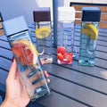 480ml Cute New Square PP Tea Milk Fruit Water Cup Water Bottles Drink With Rope Transparent Sport Korean Style Heat Resistant