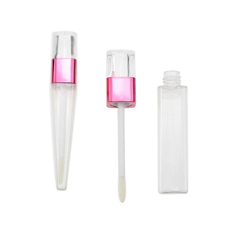 New Novel Square Matte Syringe Lip Gloss Tubes Flat Empty Lipgloss Containers Frosted Plastic for Cosmetics and Lipstick