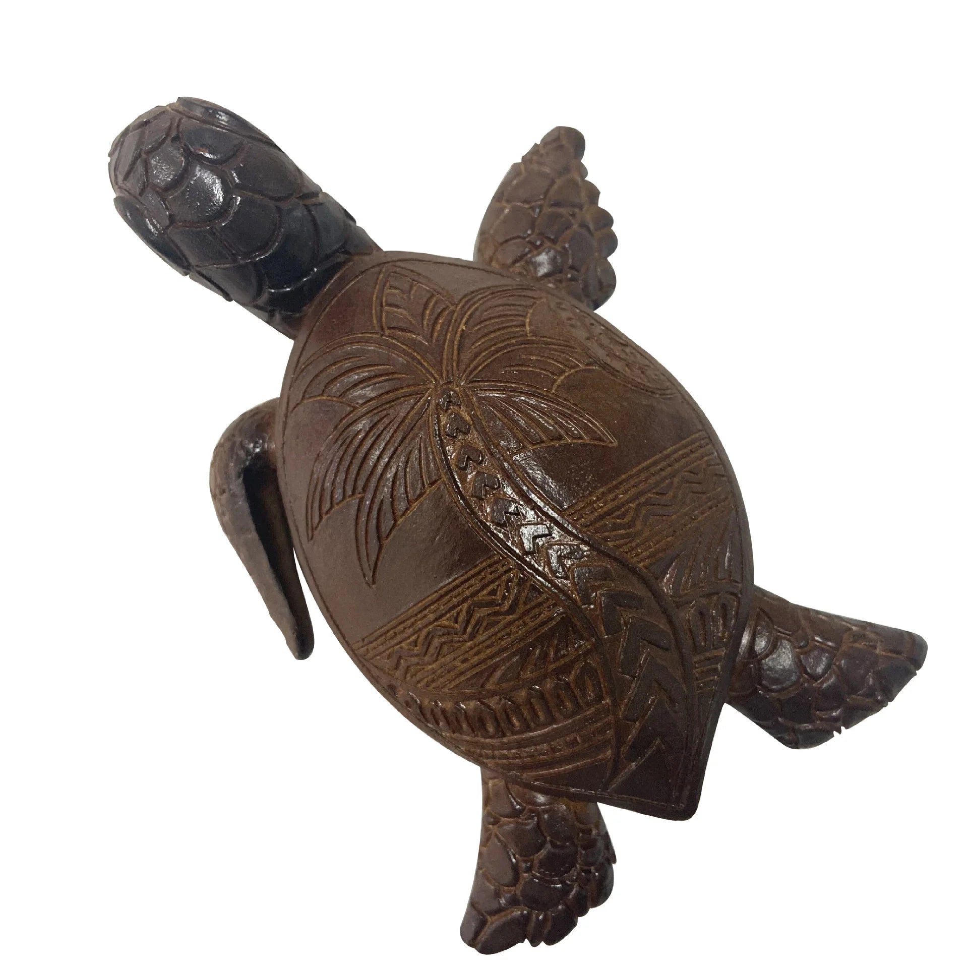 2022 Resin Hand Carved Sea Turtle Tortoise Statue Hawaiian Turtle Woodcarving Coastal Decoration