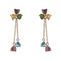 Elegant Rose Gold Plated 925 Silver Jewelry Natural Tourmaline Clover Drop Earrings for Women Gifts