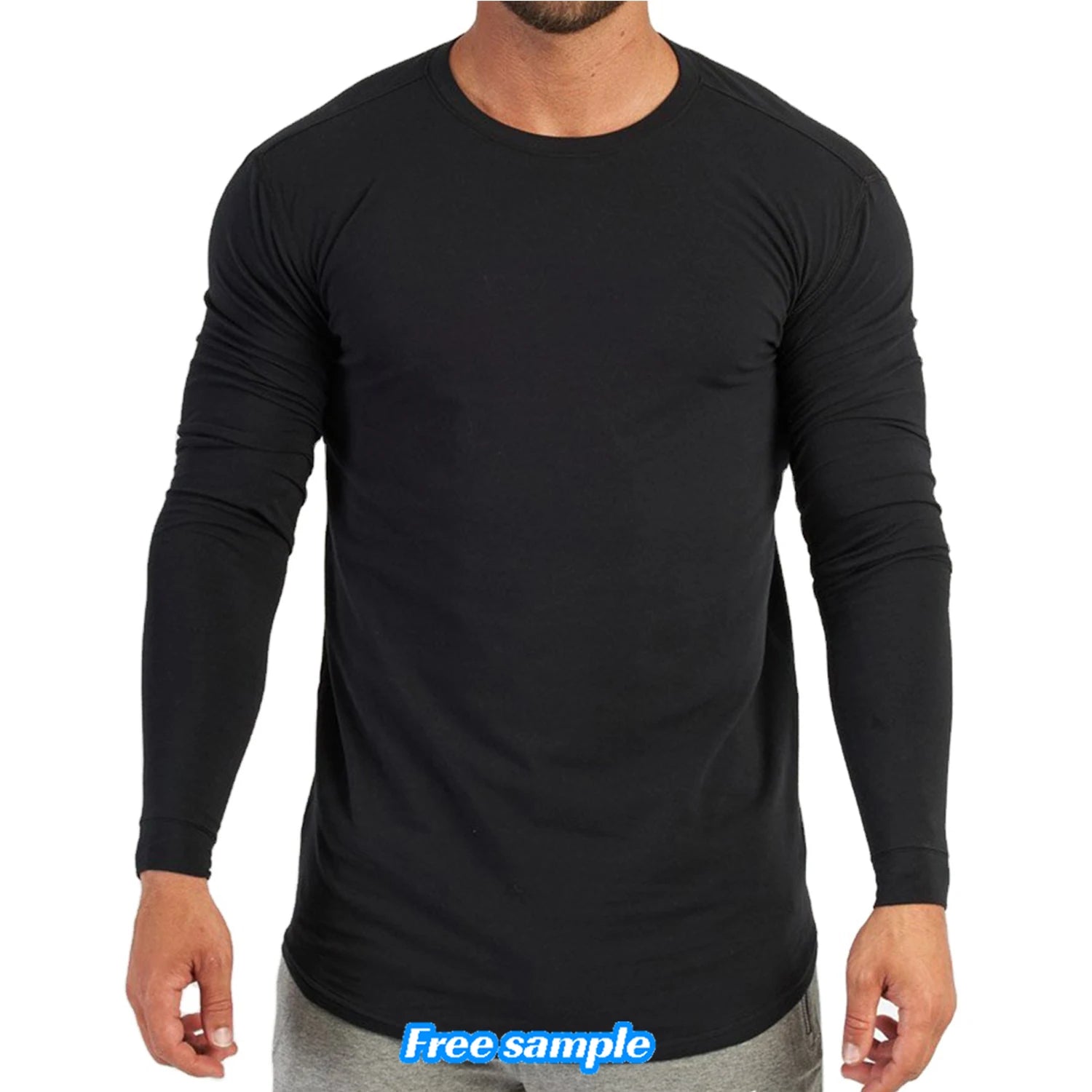 Oem Camiseta Fitness Athletic Fit Tshirt Body Build Shirts 95 Cotton 5 Elastane T-Shirt Gym Camisetas Long Sleeve T Shirt Custom