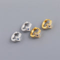 Fine Trendy 18K Gold Plated 925 Sterling Silver CZ Diamond Evil Eye Blue Eyes Hoop Earrings for Women