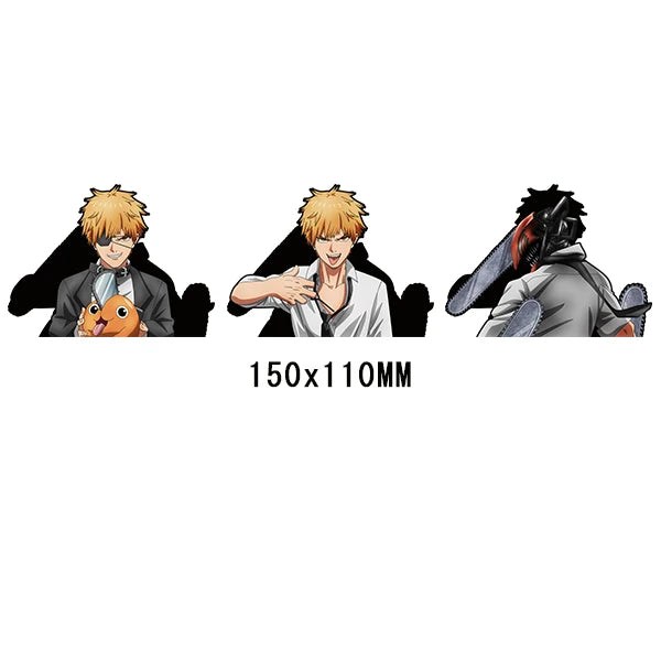 Mix Wholesale Anime Chainsaw Man Motion Sticker Cute Pochita 3D Decals Car Waterproof Decor Wall Art
