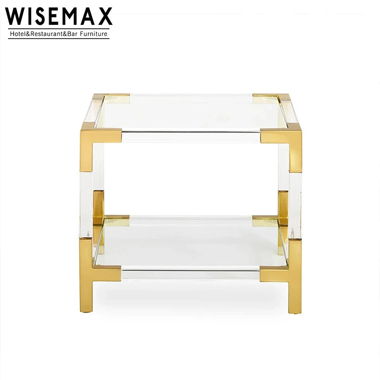 WISEMAX FURNITURE Metal Acrylic Transparent Center Table Nordic Minimalist Style Sofas Center Acrylic Coffee Table Living Use