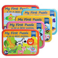 Wooden Tin Box Six-in-one Cartoon Animal Ocean Traffic Big Piece Puzzle Children's Intelligence Early Education Jigsaw Puzzle