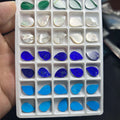HQ GEMS 8X12mm Malachite Mother of Pearl Four Leaf Clover Leaf Necklace VC Jewelry