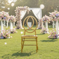 Wholesale Phoenix Chair for Wedding Banquets Gold Iron Metal Round Back for Rental Service in Living Room Apartment Villa