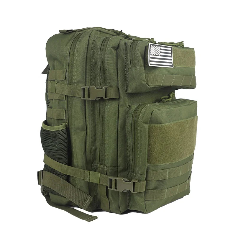 Hot Sell Wholesale 45L Big Size Travel Green Color Camping Sport Outdoor Backpack for Hiking