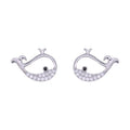 925 Sterling Silver Whale Earrings for Women Simple Fashionable Gold Plated Wedding Jewelry Cute Trendy for Anniversary Party