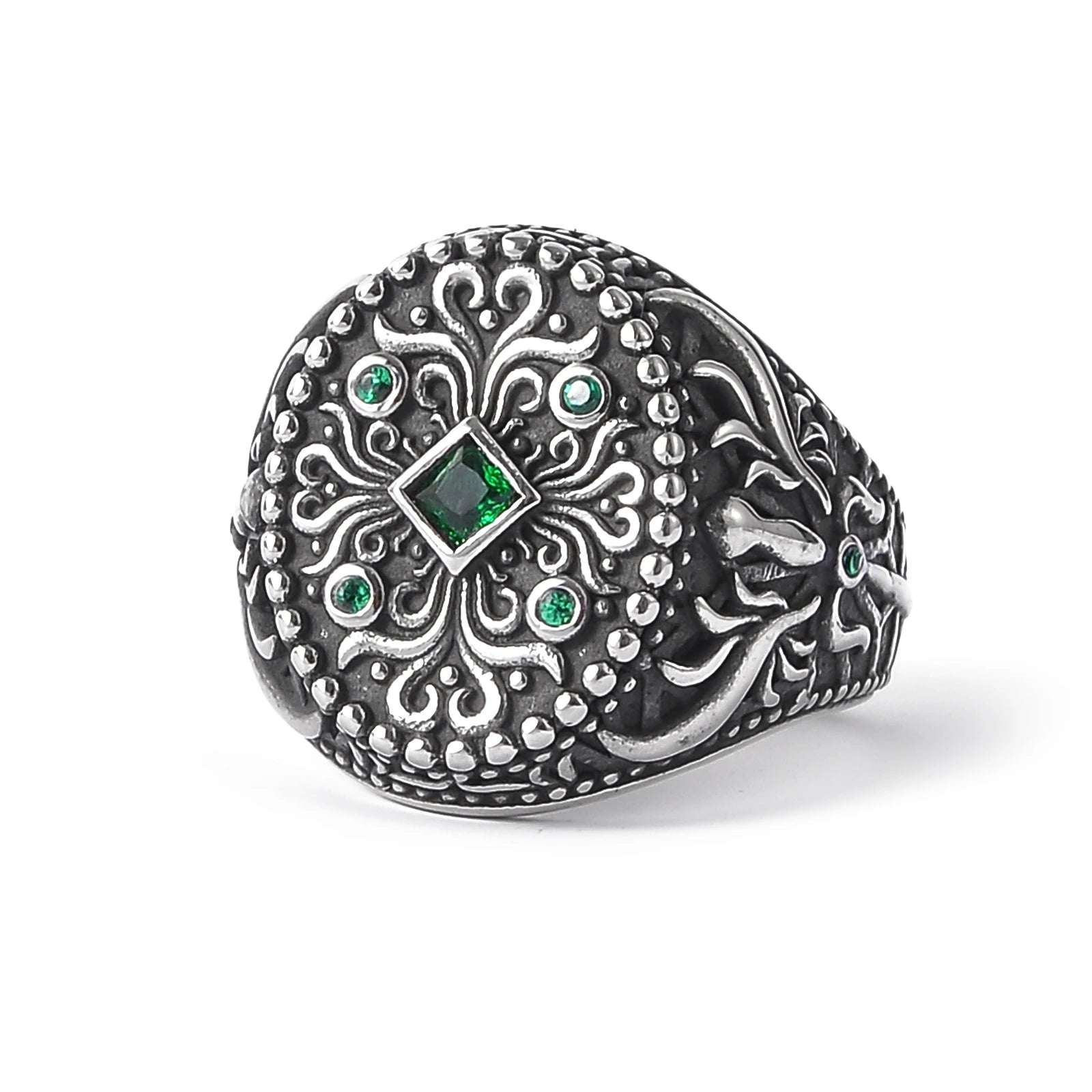 Fashion Jewelry Gemstone Ring Stainless Steel Men's Ring Jewelry