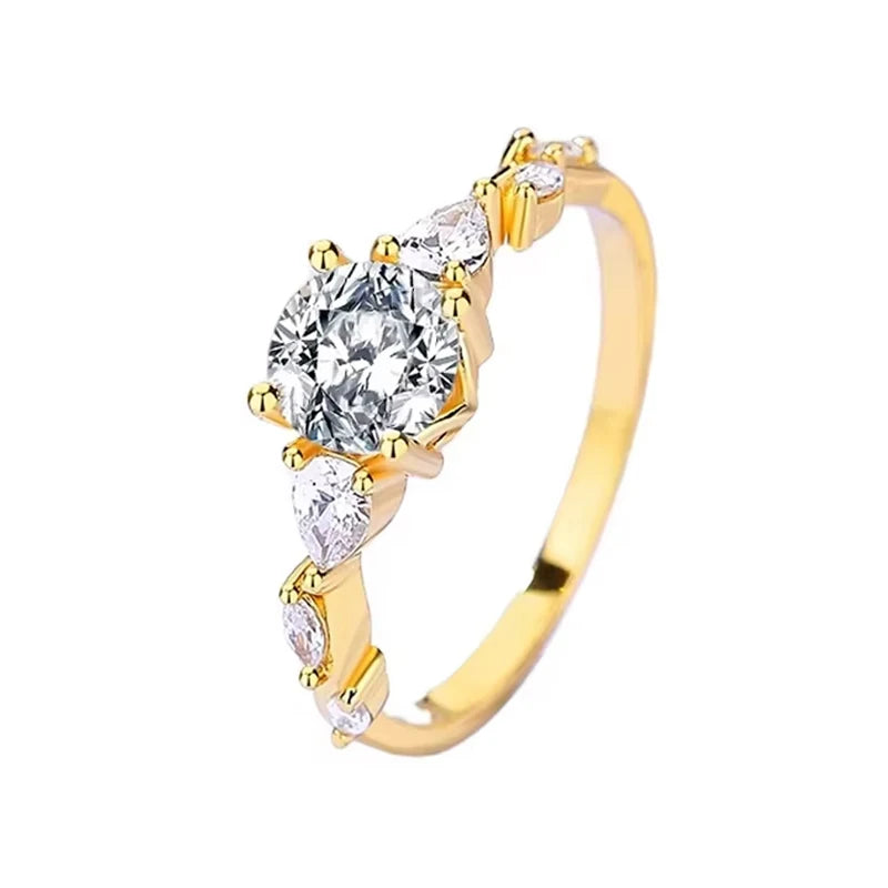 Luxury GRA Certificate Diamond Promise Ring 925 Sterling Silver 18k Gold Moissanite Wedding Engagement Rings for Women