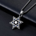 Star of David Chai Hebrew Jewish Jewelry Pendant Necklace Religious Amulet Men Statement Pendant Stainless Steel Necklace