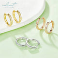 18K Yellow/ Rose Gold Plated Silver 925 Original Total 1 Ct Round Brilliant Cut Diamond Test Past  D Color Moissanite Earrings