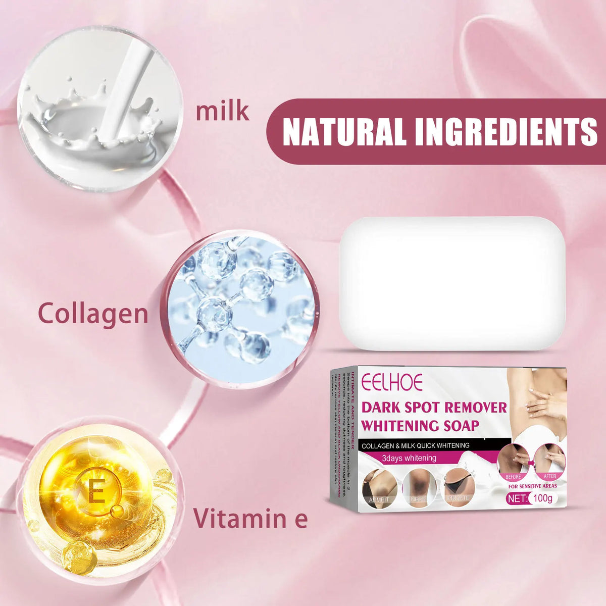 EELHOE High Quality White Premium Formula for Cleaning Skin Whitening Body and Facial Soap