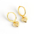 European and American Fashion Accessories 18K Gold Plated Jewelry Love Heart Pendant Earrings