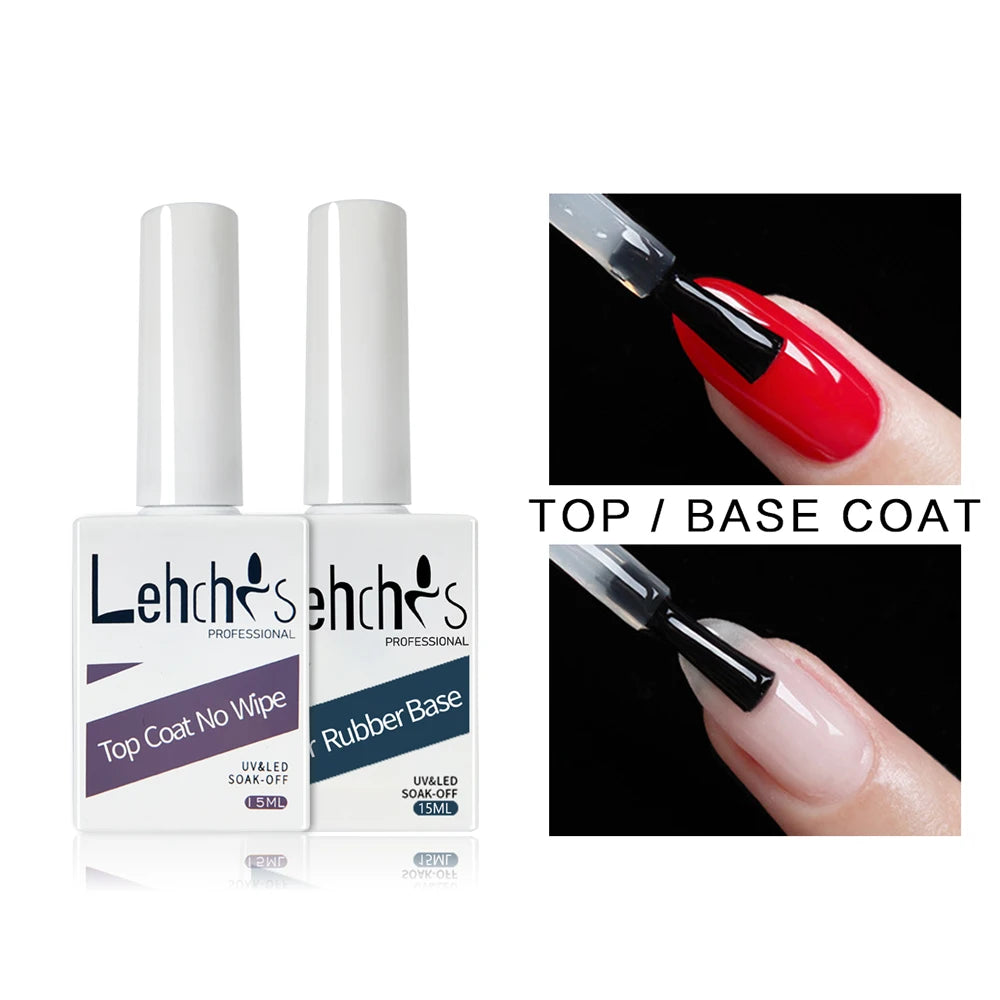 High Shine 15ml UV Gel Nail Polish Long Wear Private Label Non-Sticky Clear Gel Tempered Top Coat No Wipe Logo Bottle Packing