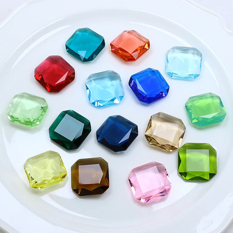 Dongzhou Transparent Square Shaped K9 Fancy Stone Wholesale Loose 3D Glass Rhinestones Jewelry Making DIY Accessories
