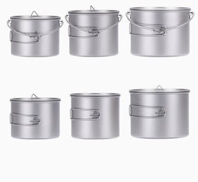 Camping Titanium Pot Portable Hanging Pot 900ml 1100ml 1600ml Outdoor Camping Picnic Water Mug Cup Tableware Kitchen Cookware