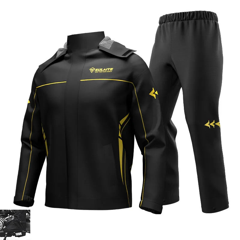 SULAITE Polyester Chubasquero Para Moto Outdoor Rainsuit Waterproof Rain Coat Split Motorcycle Raincoat for Men