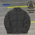 LAYENNE Men's Hooded Puffer Winter  Bubble Quilted Padded Sleeve Detachable Puffer Jacket Men