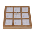 Natural Simple Style Solid Wood Ring Jewelry Display Tray Stud 9 Slots Ring Storage Plate Jewelry Display Boxes