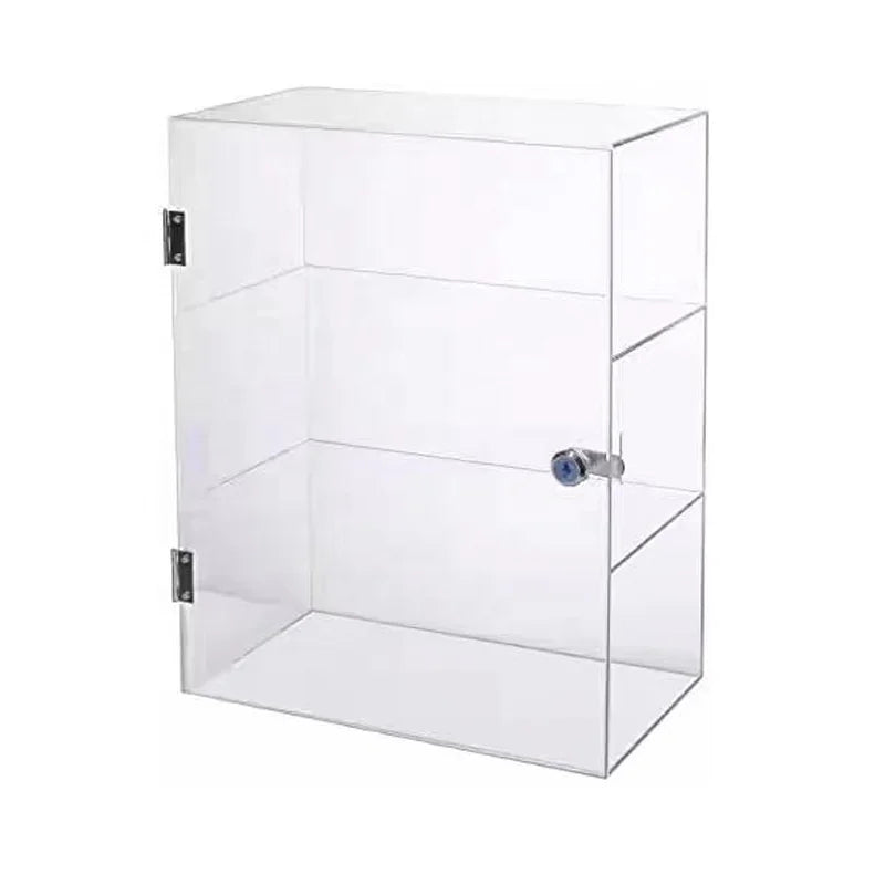 Clear Acrylic Nail Polish Display Cabinet With a Lock s Cosmetic Case Lucite Locking Showcase