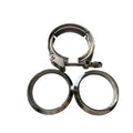 JTLD 3 Inch Universal 304 Stainless Steel V Band Clamp Male Female Flange Kit Assembly