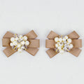 Grosgrain Ribbon Handmade Beaded Rhinestone Bowknot Shoe Buckle for Bridal Wedding Party Fashion Wild Removable Shoe Clips