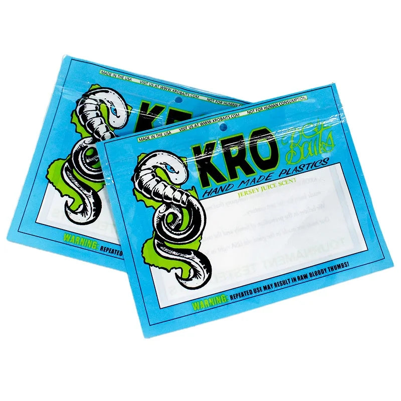 Plastic Worm Custom Fishing Lure Packaging Soft Bait Bag