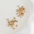 Crimp Tubes Forjewelry Accessories Making Brass Round Ball Stripes Beads Cover 18k Gold Plating Perler Designs Bead