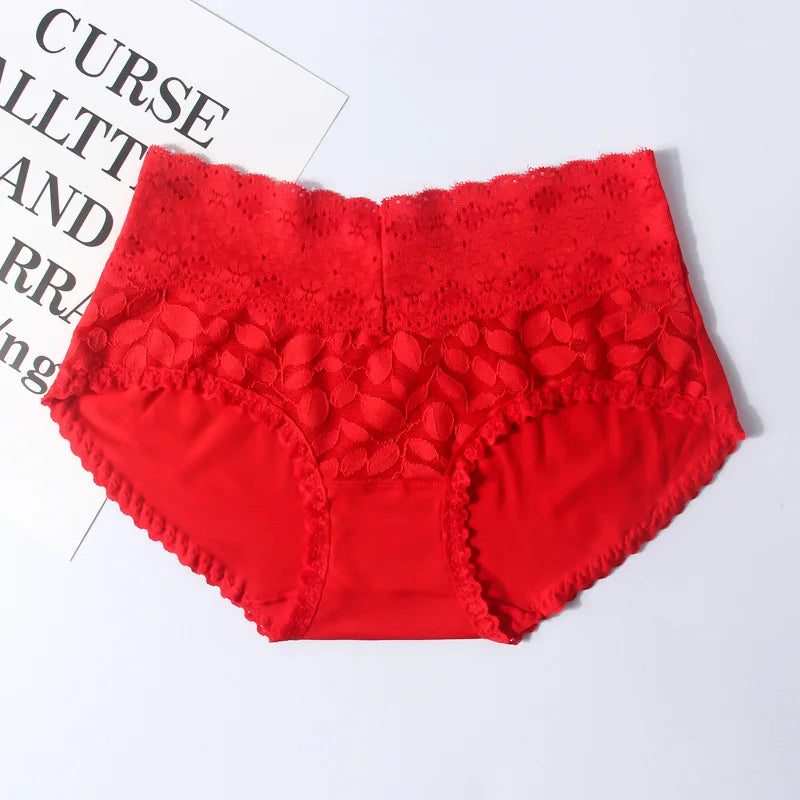 Lace Seamless Breathable Silky Double-layer Wide-waisted Mid-waist Panties Ladies Briefs Wholesale Ladies Underwear