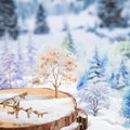 20 PET Stickers Per Pack Tree Shadow in the Snow Series Winter Tree Landscaping Handbook Materials 6