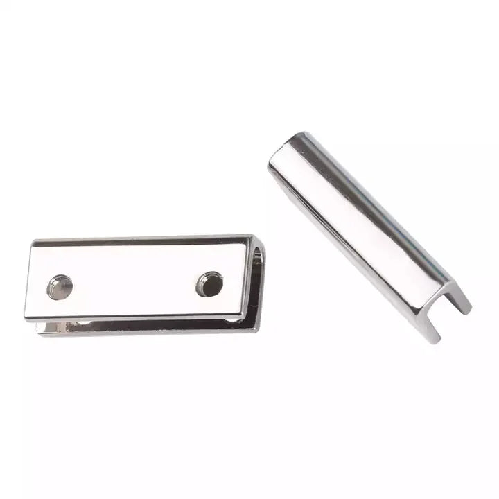 Ivoduff 25mm Blank Rectangle Strap Ends Metal Clip Buckle Bag Strap Connector End Cap for Bag