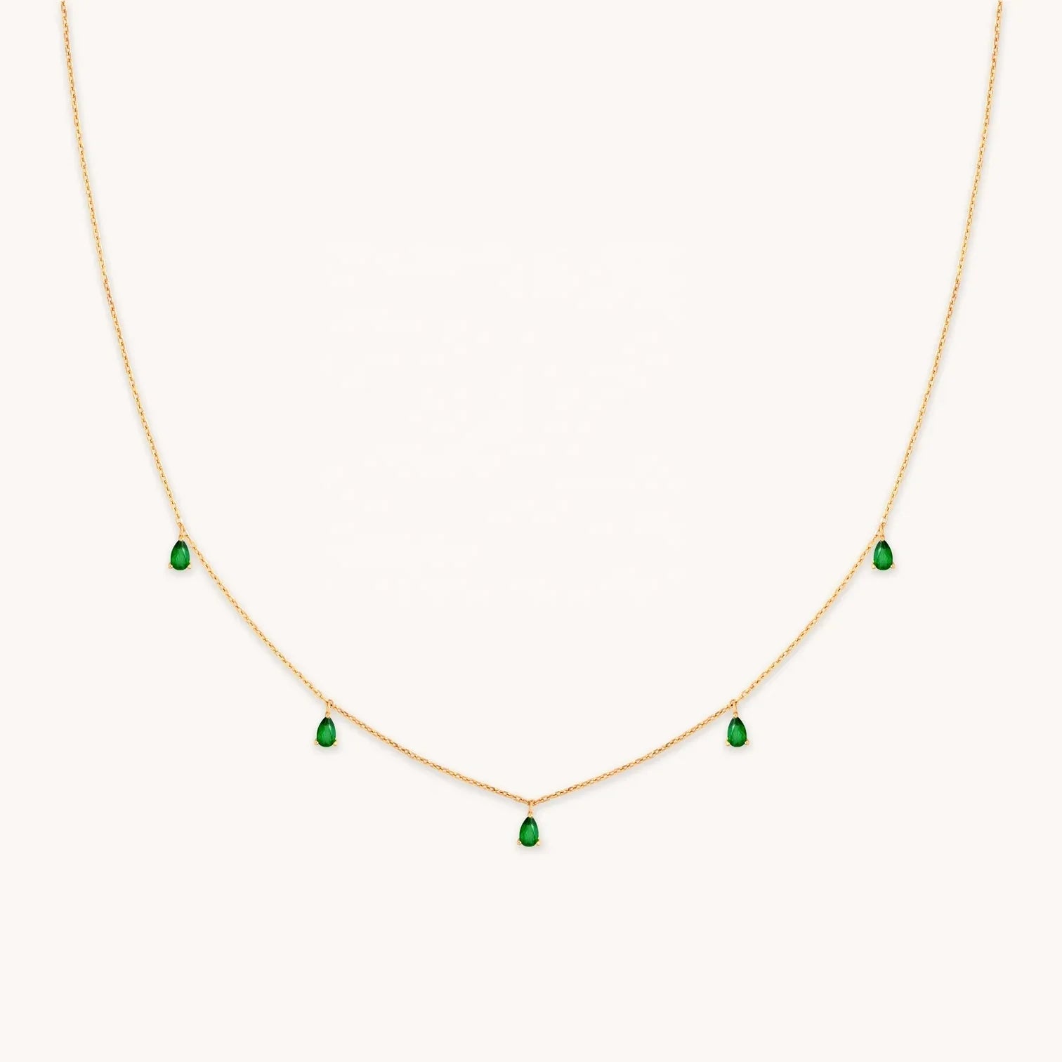 LOZRUNVE 925 Sterling Silver 18k Gold Rhodium Waterdrop Crystal Charm Necklace Choker