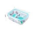 Aohea High Borosilicate Heat-resistant Glass  Airtight Microwave-safe Glass Bento Box