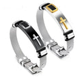 Stainless Steel Wristband Mesh Bracelets Hip Hop Jewelry Titanium Religious Christian Cross Bracelet