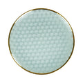 Wholesale Luxury Creative European Style Glass Dish Tableware 13Inch Clear White Light Green With Gold Rim Glass Charger Plates