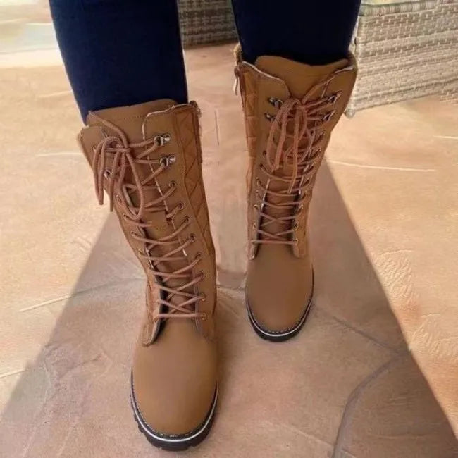 New Style Flat Midi Women Comfortable martin Boots Winter Fashion Women Shoes
