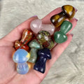 1.5inch Big Mushroom Crystal Carving/Hand Carved Semi Precious Gemstone Crystal Mushroom for Home Decor Crystal Crafts