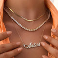 New Arrival 3 Layered Bohemian English Letters Pendant Zodiac Sign Cz Rhinestone Beads 12  Star Zodiac Sign Necklace for Women