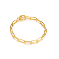 Friendship Paperclip Link Chain Women Girls Stainless Steel Gold Color Bracelets Minimalist Fashion Jewelry Gift