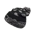 Winter Jacquard Knit Pom Pom Bandana Pattern Beanie Hat MegaBDM