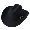 Custom Logo Classic Felt Wide Brim Western Cowboy Cowgirl Hat with Custom Belt for Travel Party Outdoor Use Unisex Four Seasons
