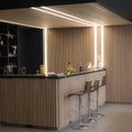 For KASARO Modern Design Wooden Panel with LED Light Soundproof and Sound Absorbing Wall Panels for Music Studio Walls