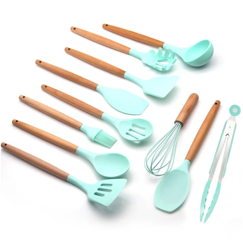 Set Accessories Sets Home Tools Pot Spatula Non Stick Holder Silicone Kitchenware Cooking Utensils Silicone Kitchen Accessories