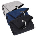 Wholesale Microfiber Waffle Pattern Golf Towel Carabiner Clip for Golf Bag Durable Sports Towel Custom Logo Available